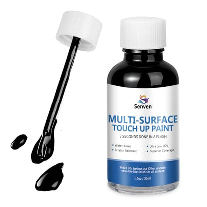 Black Touch Up Paint High-Gloss Black Multi Surface Acrylic Touch Up Paint Pen Scratch Repair for Metal,Wall,Cabinets,Appliances,Wood,Door,Furniture,Enamel 1.5 Fl Oz - color: Black
