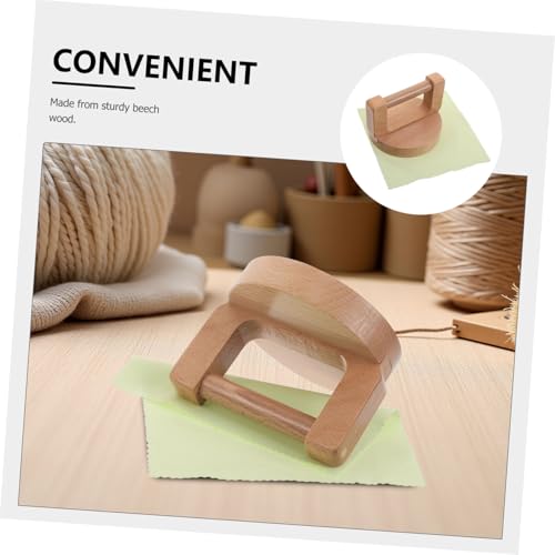 SAFIGLE Beech Wood Printmaking Baren Round Handle and Cleaning Cloth, Handheld Burnisher for Linocut and Rubber Stamps, Craft Paper Press Tool for DIY Printmaking and Block Printing