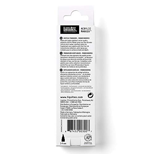 Liquitex Professional Paint Marker Set, 3 Piece, Monochromes - style: Monochromes Fine 3 Set
