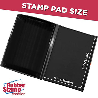 Large Premium Black Ink Stamp Pad - 5" by 7" - Quality Felt Pad - color: Black, size: 5" x 7"