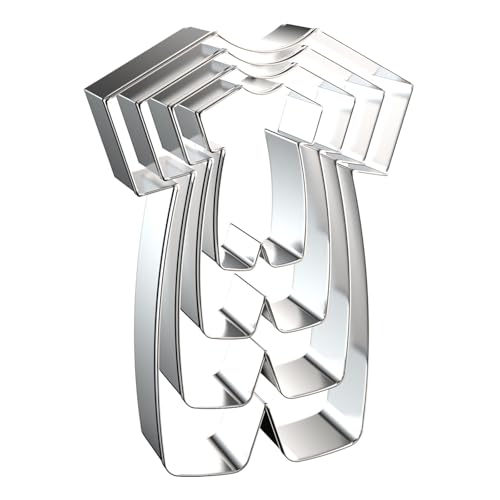Romper Cookie Cutter Set - 5 inch, 4 inch, 3 inch, 2 inch - 4 Piece Baby Romper Onesie Cookie Cutters Shapes Molds - Stainless Steel - color: Baby Romper