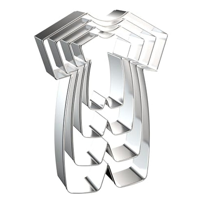 Romper Cookie Cutter Set - 5 inch, 4 inch, 3 inch, 2 inch - 4 Piece Baby Romper Onesie Cookie Cutters Shapes Molds - Stainless Steel - color: Baby Romper