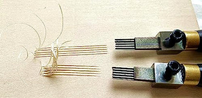 1pc Print Printmaking Copperplate Woodcut Wood Carving Push Rows Line Cutter Chisel Tool 5 lines 1.2mm Spacing U-shaped Round Groove Interchangeable Head