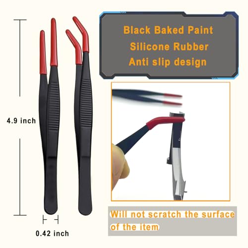 Metal Puzzle Tool Kit,3D Metal Puzzle for Adult Tool Set,Metal Earth Tool Kit Including Plier Bending Assist Tab Edge Cylinder Cone Shape Tools, File and Anti Slip Rubber Tweezers