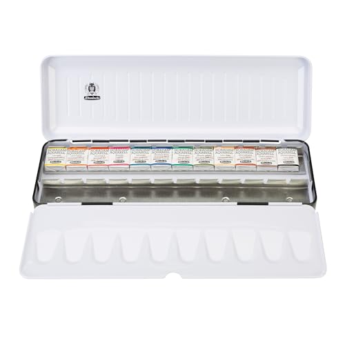 Schmincke Horadam Aquarell Artist Watercolor - Set of 12, Special Black Metal Box, Assorted, Half Pans