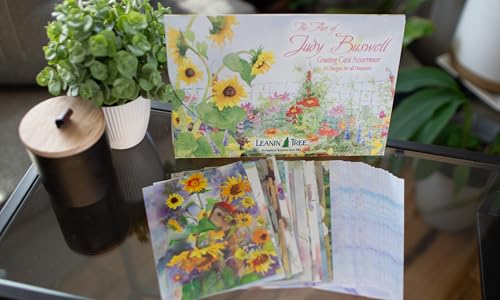 Leanin' Tree The Art of Judy Buswell Floral Greeting Variety for Birthday Cards and Birthday Card Messages, Garden Watercolor All Occasion Set of 20, Includes Cards for All Occasions