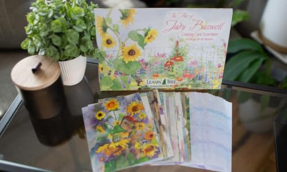 Leanin' Tree The Art of Judy Buswell Floral Greeting Variety for Birthday Cards and Birthday Card Messages, Garden Watercolor All Occasion Set of 20, Includes Cards for All Occasions