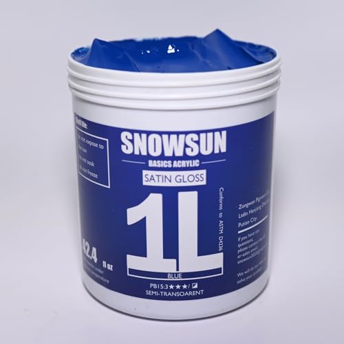 SNOWSUN Blue Acrylic Paints, Large Bulk Heavy Body Acrylic Paint (42.4 oz, 1L) - Non Toxic Gloss Thick Art Paint for Multi-Surface, Canvas Wood Ceramic and Leather, Stone Craft, for Artists & Beginners - color: blue