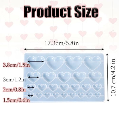 Heart Silicone Mold 25-Cavity Heart Shape Resin Molds 3D Love Heart Shaped Casting Jewelry Epoxy Mold for DIY Pendant Necklace Earring Charms Crafts