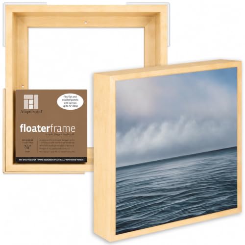 Ampersand Floaterframe for Wood Panels, 7/8 Inch Depth, Bold, 10x10 Inch, Maple (FBOLD781010M) - color: Maple, size: 10"x10"