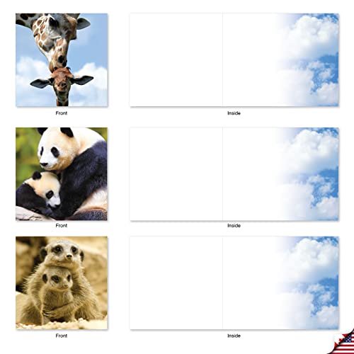 The Best Card Company - 10 Adorable Note Cards Blank (4 x 5.12 Inch) - Wildlife and Animal Cards, Assorted Boxed Set - Mommy Dearest AMQ4961OCB-B1x10 - style: Mommy Dearest