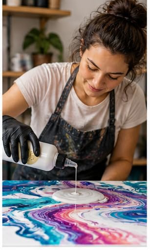 Premium Pour Painting | 8 FLOZ | Fluid Art Paint | Ready to Pour | Light Midnight - color: Light Midnight