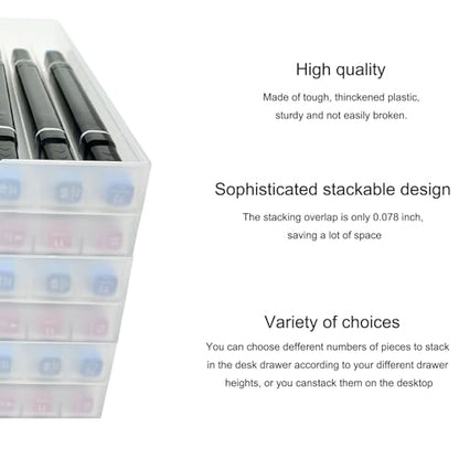 Craft Organizers and Storage, Pencil, Crayon, Marker, Pen Organizer, Pen Holder, Pen Tray Storage with Gel Pens, Fountain Pens, Chalk for Office, Art & Craft Room - 8Pack