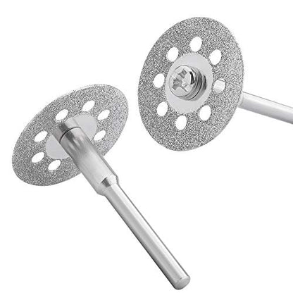 c i y 545 Diamond Cutting Wheel (22mm) 25pcs with 402 Mandrel (3mm) 5pcs and Screwdriver for Rotary Tool