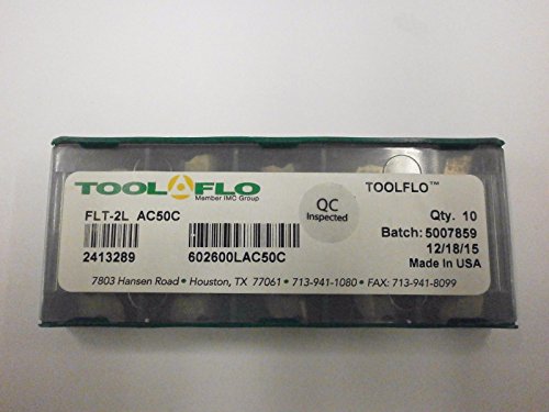 10pc) ToolFlo FLT 2L AC50 Top Notch Coated Carbide Inserts 60° V Threading NT 2L
