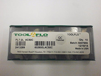 10pc) ToolFlo FLT 2L AC50 Top Notch Coated Carbide Inserts 60° V Threading NT 2L