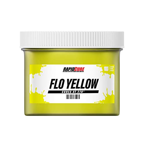Rapid Cure® Screen Printing Ink Fluorescent Yellow (8oz.) - Plastisol Ink for Screen Printing, Fast Curing Fabric Paint - Screen Print Direct®, USA Made - color: Fluorescent Yellow, size: 8 fl oz