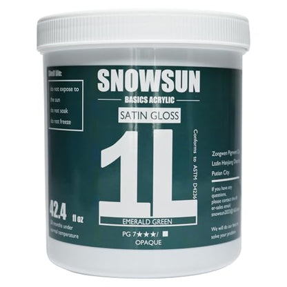 SNOWSUN Emerald Green Acrylic Paints, Large Bulk Heavy Body Acrylic Paint (42.4 oz, 1L) - Non Toxic Gloss Thick Art Paint for Multi-Surface, Ideal for Canvas Wood Ceramic Fabric and Leather, Stone Craft, for Artists & Beginners - color: Emerald green
