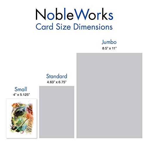 The Best Card Company Animal Assorted Watercolor Blank Greeting Card Box Set - Incl. 10Unique Notecards Designs + Envelopes, Thank You, Invitations- Funky Rainbow Sloth AM6866OCB-B1x10 - style: Funky Rainbow Sloth