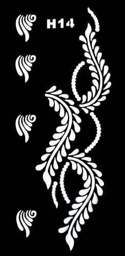 12 Sheets Henna Tattoo Stencil Kit – Reusable Mehndi Templates for Hands, Face, Ankles & Body – Temporary Tattoo Stickers for Bride, Women, Kids & Adults – Airbrush & Body Paint Supplies