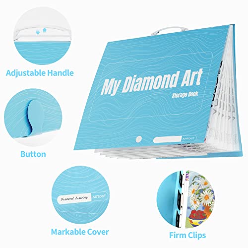 ARTDOT A1 Storage Book for Diamond Painting Kits, Diamond Art Portfolio Folder for Diamond Painting Accessories with 13 Pockets, 26 Views Protectors (34x25.4inches) - size: A1:34x25.4 inches