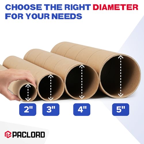 5" x 30" Reinforced Kraft Paper Mailing Tube, Pack of 1 Tube with 2 Caps – Secure USPS Approved – Cardboard Poster Mailer for Shipping and Storing of Prints, Artwork, Posters, or Documents