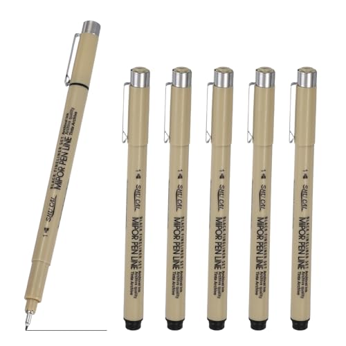 PATIKIL Fineliner Pens, 6 Pcs 1 1mm Fineliner Marker Black Waterproof Ink Archival Drawing Pens Art Supplies Set for Sketching Journaling Scrapbooking Artist Illustration - size: 1 1mm