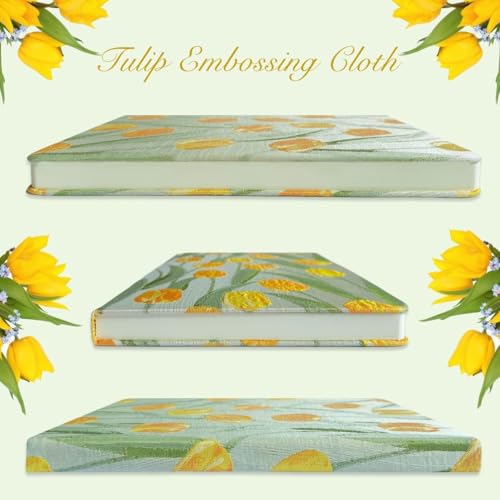 Sketchbook Journal, Cute Sketch Book, Drawing Journal, Flower Notebook, A5, Plain Blank Pages, Unlined Paper, Hardcover, Lay Flat, Beautiful Journal for Women, Tulip - color: Flower Tulip, style: Plain