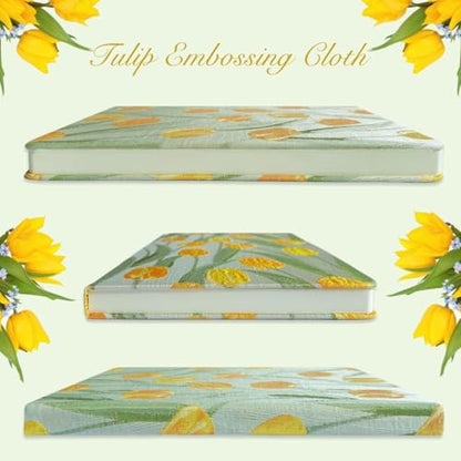 Sketchbook Journal, Cute Sketch Book, Drawing Journal, Flower Notebook, A5, Plain Blank Pages, Unlined Paper, Hardcover, Lay Flat, Beautiful Journal for Women, Tulip - color: Flower Tulip, style: Plain