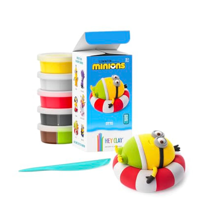 HEY CLAY Minions - Colorful Modeling Air Dry Clay for Kids - Air Dry Clay Kit 5 Cans and Sculpting Tools with Fun Interactive Instructions App - Age 3 and up (Otto) - style: Otto