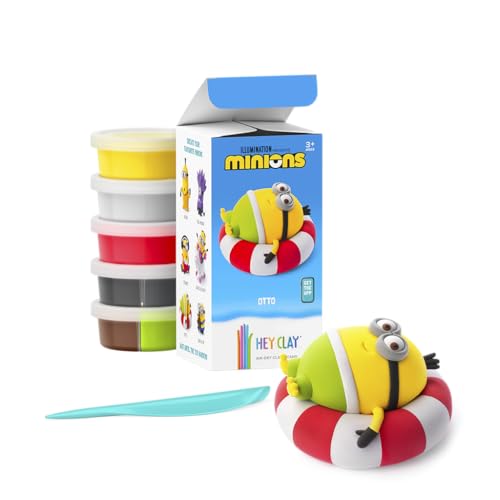 HEY CLAY Minions - Colorful Modeling Air Dry Clay for Kids - Air Dry Clay Kit 5 Cans and Sculpting Tools with Fun Interactive Instructions App - Age 3 and up (Otto) - style: Otto