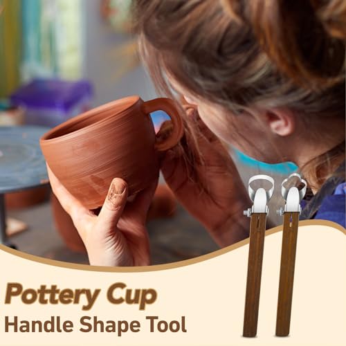 Therwen 2 Pcs Mug Handle Carving Tool, Pottery Handle Making Tool, Clay Extruder Trimming for Ceramic Tea Cup Mug Utensil Vase Clay Cutters Sculpture Craft(Novelty Style) - color: Novelty Style