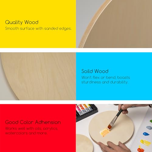 MEEDEN Round Wood Canvas Panels: 3/4" Deep 8" Dia Round Wooden Canvas Panel - Pack of 2 Cradled Wood Art Boards for Pouring Art, Crafts, Painting - size: 8 in, style: Round