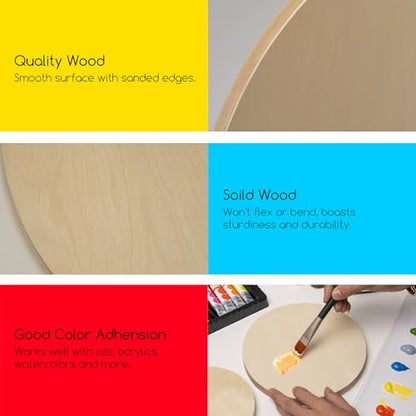 MEEDEN Round Wood Canvas Panels: 3/4" Deep 8" Dia Round Wooden Canvas Panel - Pack of 2 Cradled Wood Art Boards for Pouring Art, Crafts, Painting - size: 8 in, style: Round