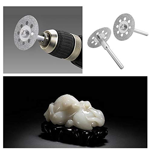 c i y 545 Diamond Cutting Wheel (22mm) 25pcs with 402 Mandrel (3mm) 5pcs and Screwdriver for Rotary Tool