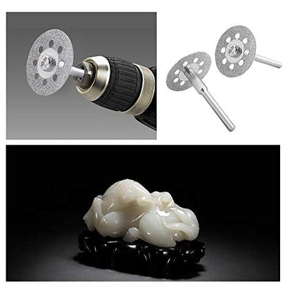 c i y 545 Diamond Cutting Wheel (22mm) 25pcs with 402 Mandrel (3mm) 5pcs and Screwdriver for Rotary Tool