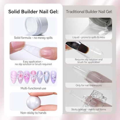 Makartt Pearl White 3D Gel Nail Art: Solid Builder 3D Sculpting Nail Gel Non-sticky for Molding Extension Shaping Sculpting Nail Strengthen Hard Gels UV/LED Lamp Required 15ml - color: Pearl White
