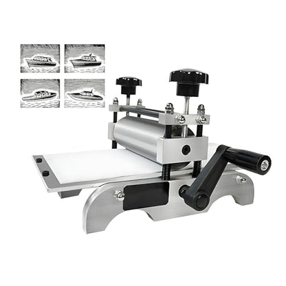 Compact Printmaking Machine,Portable Tabletop Manual Etching Press-Heavy Brayer Ink Transfer Tool-Desktop Flatbed Printing Set for Fine Graphic Art Studio