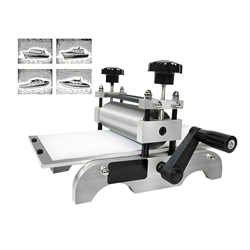Compact Printmaking Machine,Portable Tabletop Manual Etching Press-Heavy Brayer Ink Transfer Tool-Desktop Flatbed Printing Set for Fine Graphic Art Studio