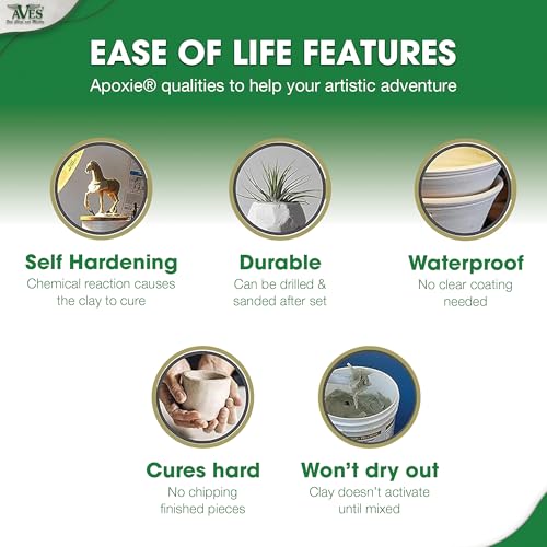 Aves Apoxie Sculpt - Modeling Compound 2 Part (A & B) - 1/10 Pound, Epoxy Sculpt for Sculpting, Modeling, Filling, Repairing, Simple to Use and Durable Air Dry Sculpt – Natural