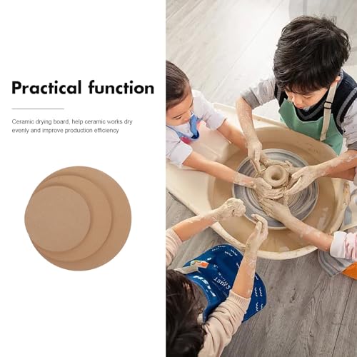 jojofuny 3pcs Pottery Press Molds Ceramic Molds for Handbuilding Clay Wooden Pottery Tools Set 15+20+25cm Suitable for Ceramic Drying and Wheel Base Crafting