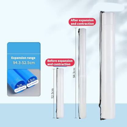 Telescoping Poster and Document Storage Tube, Extendable Carrying Case, Portable Art and Holder for Architect and Artist - color: Blue