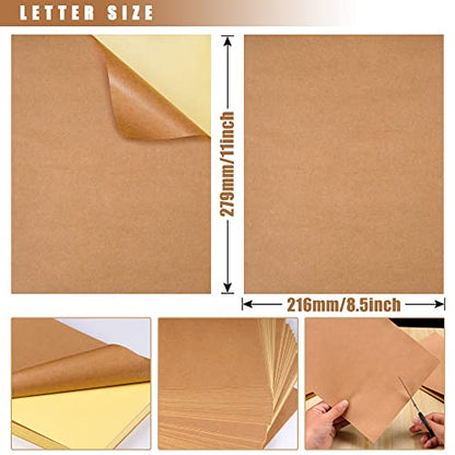 Kraft Sticker Paper Labels,Full Sheet Printable Sticker Letter Paper Label 8.5" x 11" Self-Adhesive DIY Craft Project Labels for Laser & Inkjet Printer(30 Sheets)