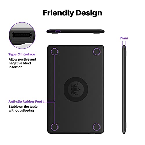 Drawing Tablet HUION H420X Graphics Drawing Tablet with 8192 Level Pressure Battery-Free Stylus, 4.17x2.6 inch Digital Art Tablet for OSU Game, Design, Teaching, Work with PC, Mac, Linux & Mobile - size: Small