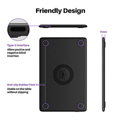 Drawing Tablet HUION H420X Graphics Drawing Tablet with 8192 Level Pressure Battery-Free Stylus, 4.17x2.6 inch Digital Art Tablet for OSU Game, Design, Teaching, Work with PC, Mac, Linux & Mobile - size: Small
