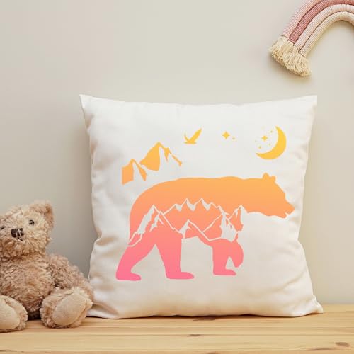 Sitsink Forest Stencils for Painting - 14 Pcs Stencils for Painting on Wood Wall Door Mat Canvas Bag, Wild Animal Deer Bear Reusable DIY Crafts Template Home Decor - style: forest deer