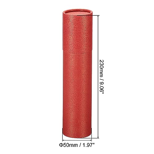 PATIKIL 2 Inch x 9 Inch Poster Tube, 1Pcs Photo Storage Tube Portable Shipping Mailing Tubes Calligraphy Painting Tubes Round Carrying Case for Storing Paper Art Map Documents, Red - size: 2 Inch x 9 Inch