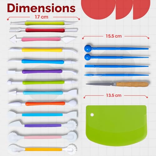 19 Pcs Clay Sculpting Tools, Polymer Clay Tools & Air Dry Clay Accessories, Modeling Clay Kit for Kids & Adults, Pottery Ceramic Tools Sculpting Tool Set with Stylus & Scraper - size: Pack of 19