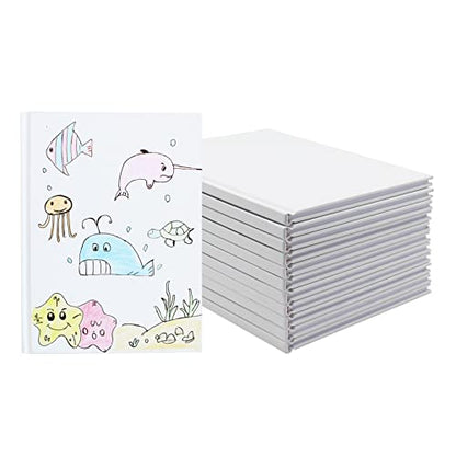 zmybcpack 12 Pack White Hardcover Blank Book 6x8 inch, Hardcover Blank book for Students to Write Stories, Hardcover Sketchbooks Journal（White，22 Sheets/ 44 Pages Each） - size: 6x8"(12 pack)