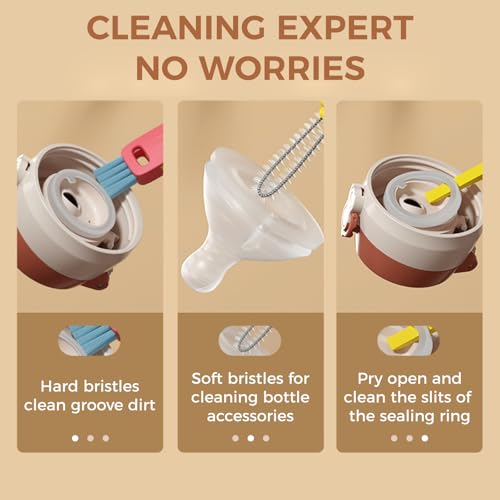 3 in 1 Cup Lid Gap Cleaning Brush Set, Multifunctional Bottle Cleaner Brush, Cleaner Brush Set for Tight Spaces, Bottle Gaps, Straws, Tumblers, Travel Mug Caps(3 PCS)